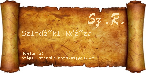 Sziráki Róza névjegykártya
