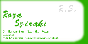 roza sziraki business card